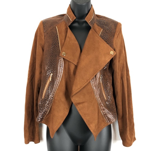 Maakif Jackets & Blazers - MAAKIF bomber jacket faux suede & snake print Sz 4